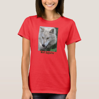 Camiseta de vida salvaje con retrato de lobo gris