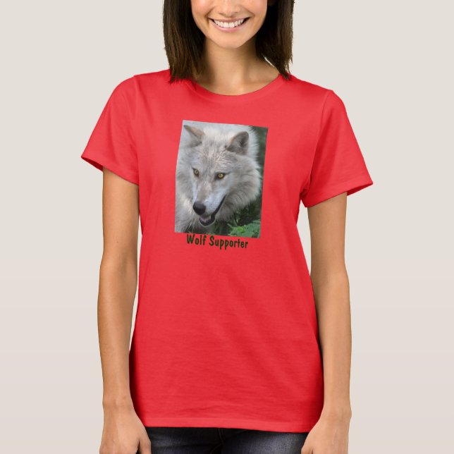 Camiseta de vida salvaje con retrato de lobo gris (Anverso)