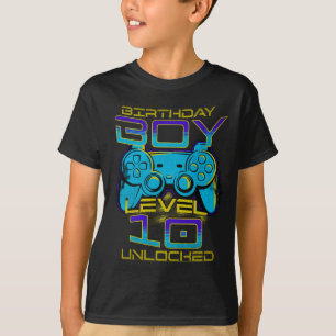 Camiseta de videojuego 'Cumpleaños Nivel 10 Desblo