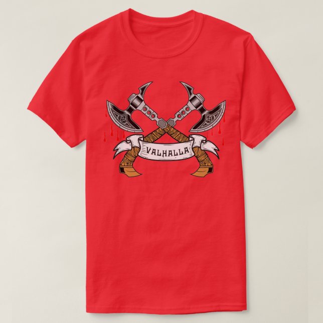 Camiseta de Vikings Valhalla con hacha (Diseño del anverso)