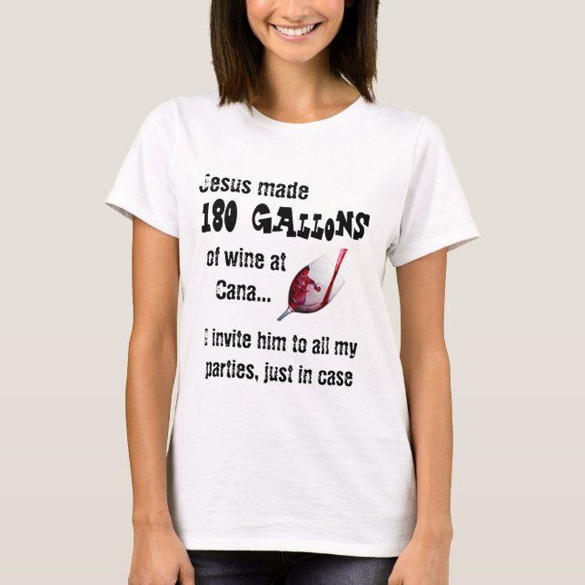 Camiseta de vino de Jesús divertida (Anverso)
