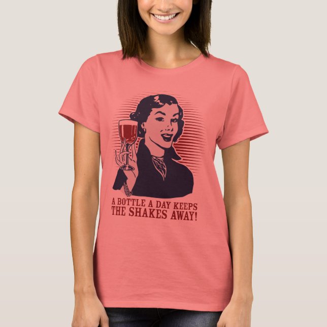 Camiseta de vino "Una botella al día" (Anverso)