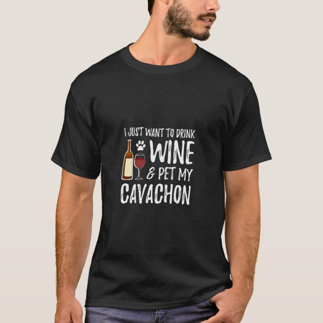 Camiseta De Vino Y Cavachon Para La Madre Perro De (Anverso)