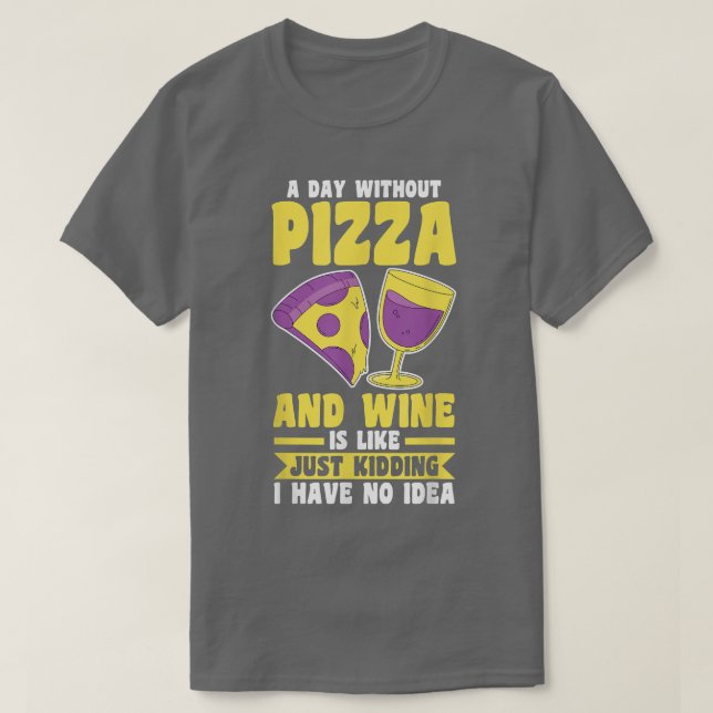 Camiseta de vino y pizza (Diseño del anverso)