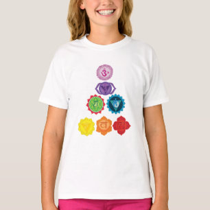 Camiseta de volantes de siete chakras