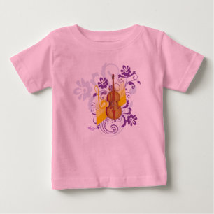 Camiseta de volantes para bebé con diseño de violí