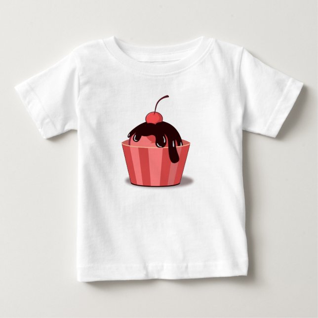 Camiseta de volantes para bebé de Copa de Helado d (Anverso)
