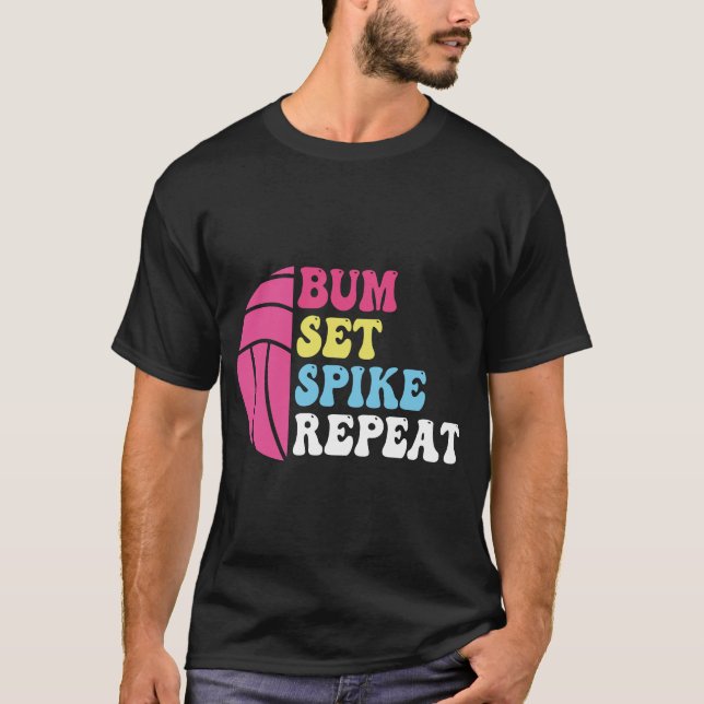 Camiseta de voleibol Bump Set Spike Repeat para ca (Anverso)