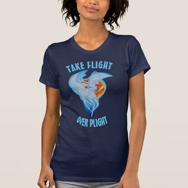 Camiseta de vuelo femenina. (Anverso)