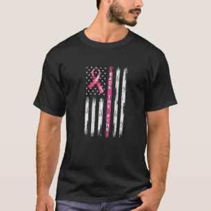 Camiseta De vuelta a la cinta rosa Bandera Americana Cánce