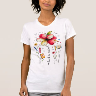 Camiseta De vuelta a la escuela 2026 2027 Floral Profesora