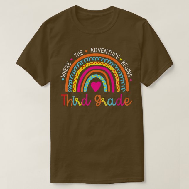 Camiseta De Vuelta A La Escuela 3er Grado Donde La Aventura (Diseño del anverso)