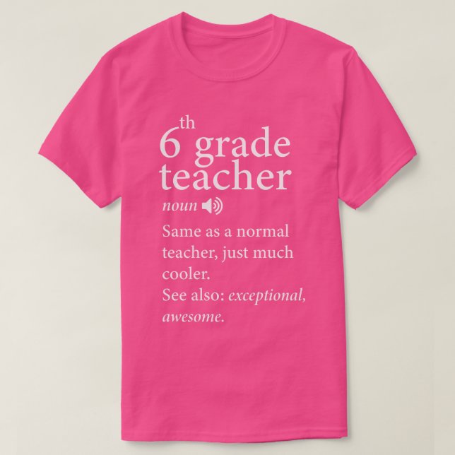 Camiseta De vuelta a la escuela-6º grado-docente-divertida- (Diseño del anverso)
