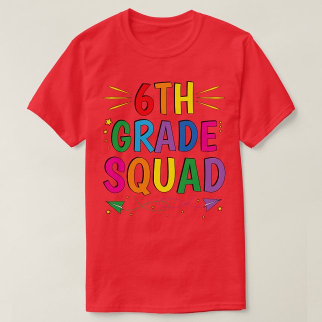 Camiseta De vuelta a la escuela 6º grado Squad (Diseño del anverso)