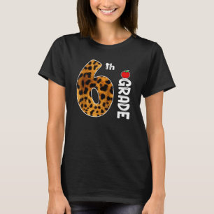 Camiseta De vuelta a la escuela 6to grado leopardo para mae
