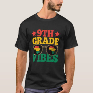 Camiseta De vuelta a la escuela 9° grado Vibes Leopard Blac