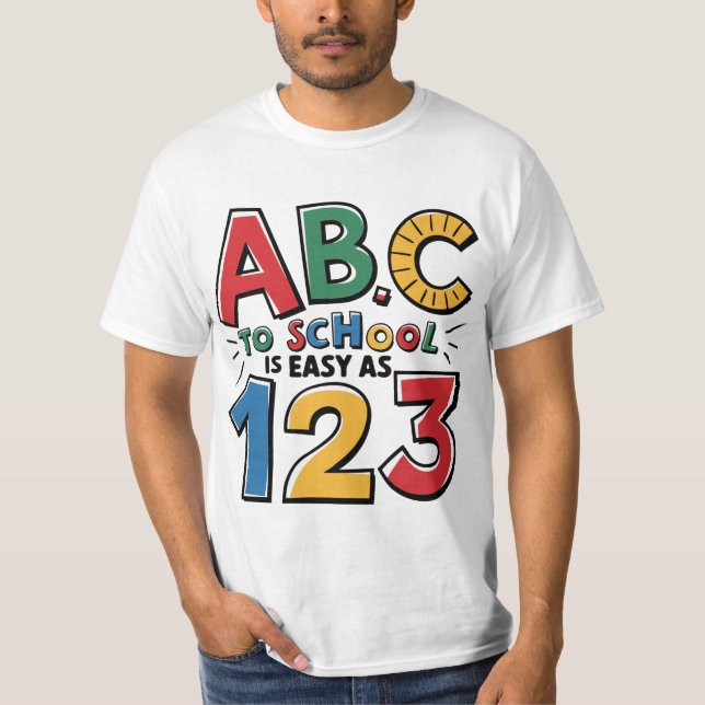 Camiseta De vuelta a la escuela - ABC Fácil como 123 (Anverso)