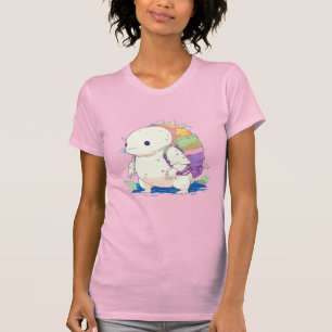 Camiseta De vuelta a la escuela Axolotl Kawaii Personalizad