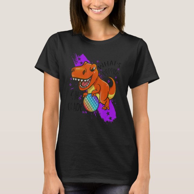 Camiseta De Vuelta A La Escuela De 4º Grado Dinosaurio Rex  (Anverso)
