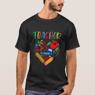 Camiseta De Vuelta A La Escuela De Colorida Inspiración Mot