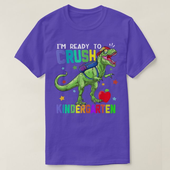 Camiseta De vuelta a la escuela de los niños de dinosaurios (Diseño del anverso)