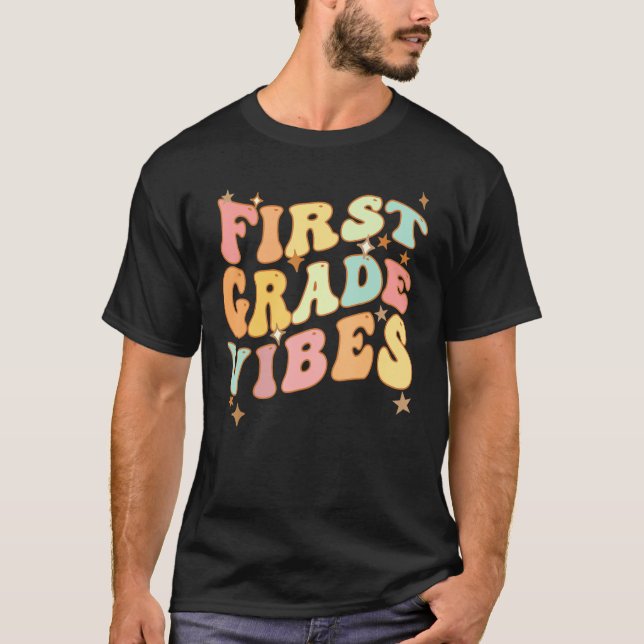 Camiseta De Vuelta A La Escuela De Primer Grado Vibes Estud (Anverso)