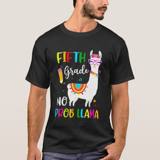 Camiseta De vuelta a la escuela de quinto grado sin problem (Anverso)