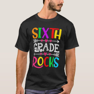 Camiseta De Vuelta A La Escuela De Sexto Grado Roca Primer