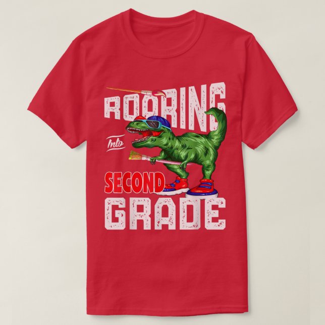 Camiseta De vuelta a la escuela dinosaurio  (Diseño del anverso)