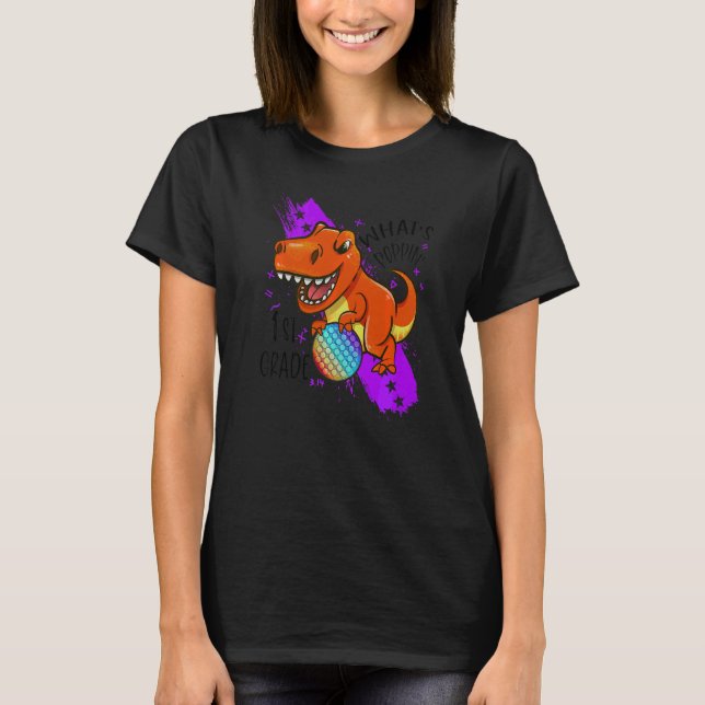 Camiseta De vuelta a la escuela Dinosaurio Rex Pop It Fidge (Anverso)