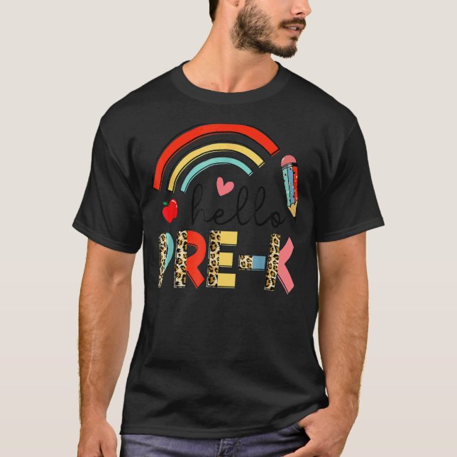 Camiseta De Vuelta A La Escuela El Primer Día Hola Previo A (Anverso)
