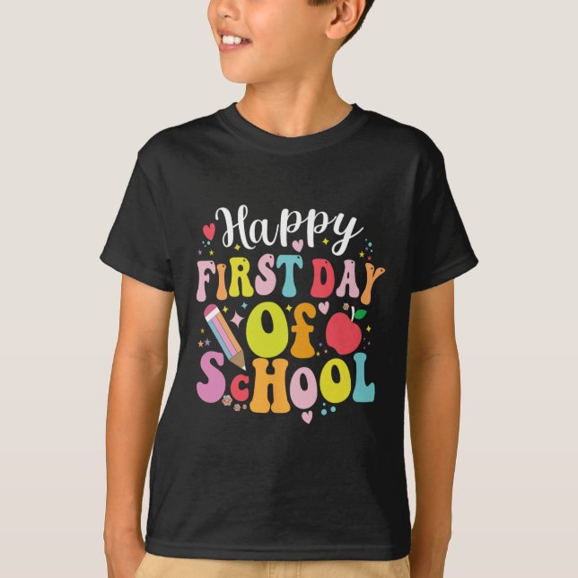 Camiseta De Vuelta A La Escuela Estudiantil Feliz Primer Dí (Anverso)
