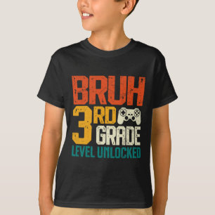 Camiseta De vuelta a la escuela Gamer de 3er grado Bruh niv