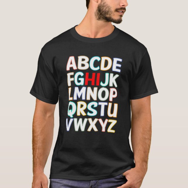 Camiseta De Vuelta A La Escuela Hi Alphabet Pre K Kindergar (Anverso)