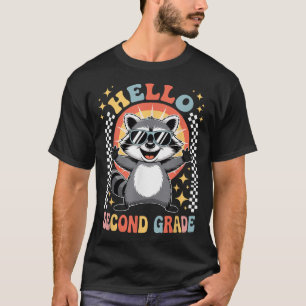 Camiseta De vuelta a la escuela Hola 2do grado Mapache Segu