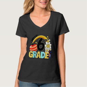 Camiseta De vuelta a la escuela Hola sexto grado Flor Niños