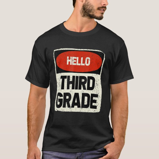 Camiseta De Vuelta A La Escuela Hola Tercer Grado Para Niño (Anverso)