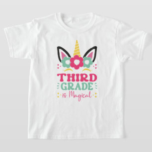 Camiseta De vuelta a la escuela Hola unicornio de tercer