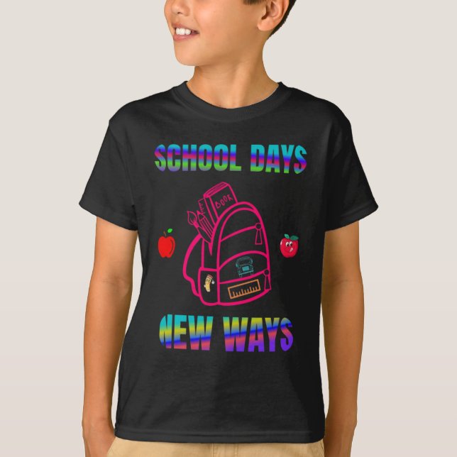 Camiseta De vuelta a la escuela, los días escolares nuevas  (Anverso)