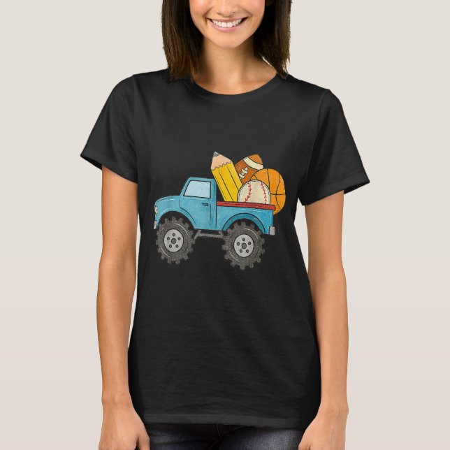 Camiseta De Vuelta A La Escuela Monster Truck Bas De Fútbol (Anverso)