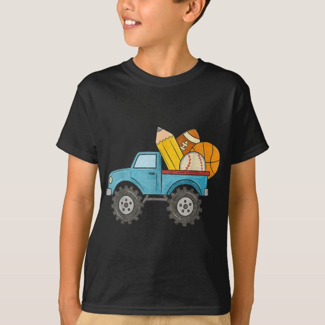 Camiseta De Vuelta A La Escuela Monster Truck Bas De Fútbol (Anverso)