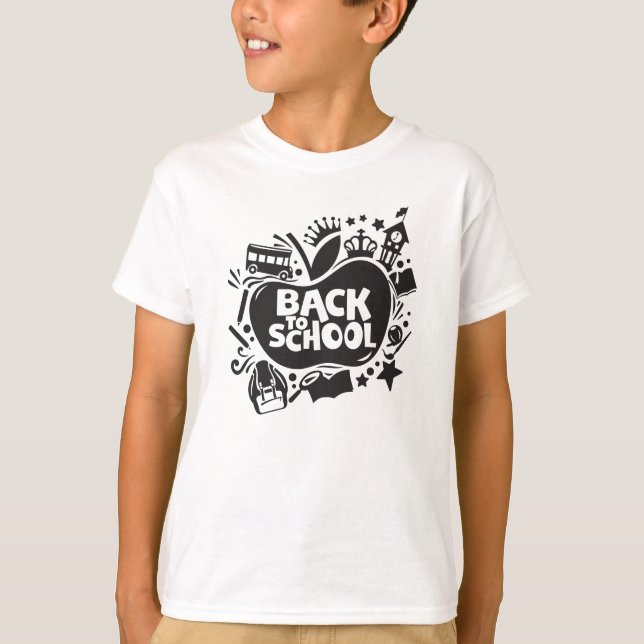 Camiseta De Vuelta A La Escuela Niños Ilustraciones Guay De (Anverso)