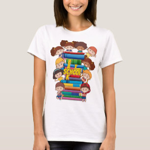 Camiseta De vuelta a la escuela niños libros de profesores