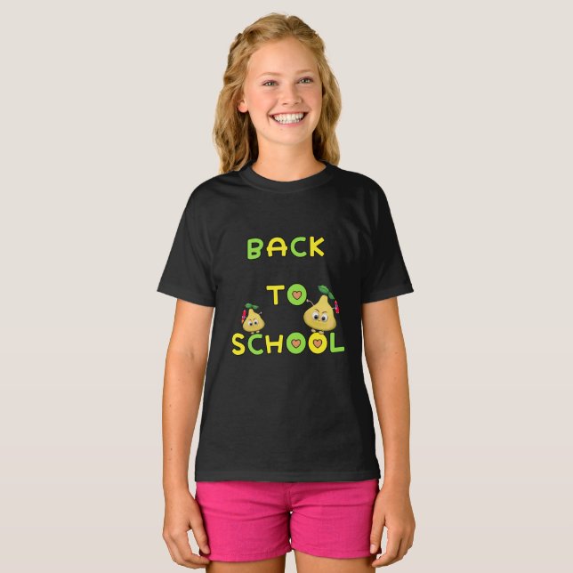 Camiseta De vuelta a la escuela peras graciosas (Anverso completo)