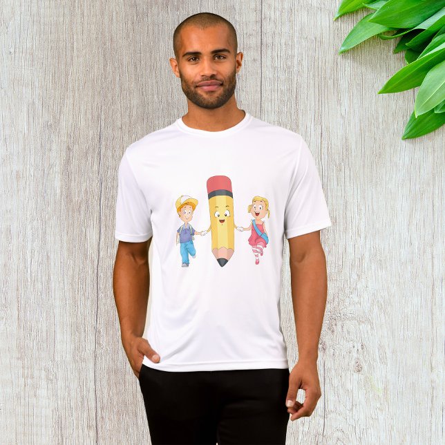 Camiseta De vuelta a la escuela Personalizado Lápiz feliz y (Subido por el creador)