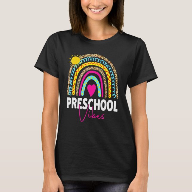 Camiseta De Vuelta A La Escuela Preescolar Vibes Té De Leop (Anverso)