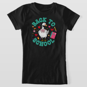 Camiseta de vuelta a la escuela primer día divertido ganso