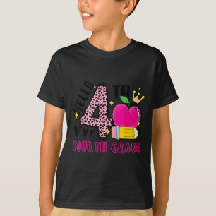 Camiseta De vuelta a la escuela primer día Hola cuarto grad