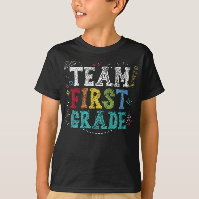 Camiseta De vuelta a la escuela primer grado Estudiante 100 (Anverso)