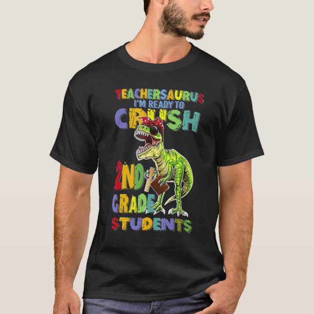 Camiseta De Vuelta A La Escuela Profesora Saurus 2º Grado E (Anverso)